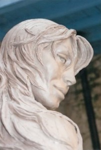 Face of 'Atlante' Mermaid Sculpture in Cannes.