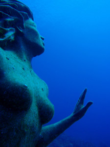 Amphitrite mermaid statue.