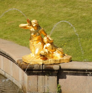 Mermaid statues in Samson Fountain at Peterhof
