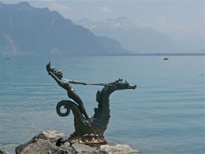Nymph on Seahorse in Lake Geneva