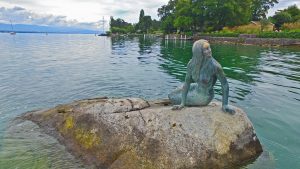 Mermaid Statue on Lake Geneva