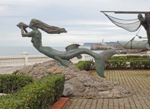 Mermaid statue "Sirena Magdalena" in Santander Spain